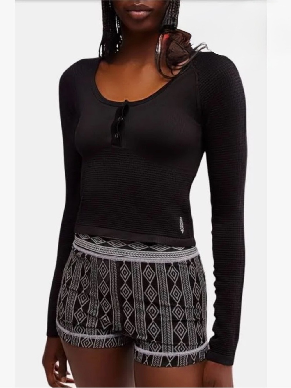 Free People Movement Bail Out Crop Thermal Top sz M/L
